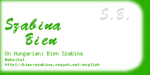 szabina bien business card